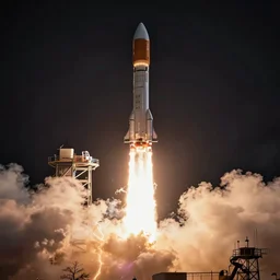 a rocket launching in kerbal space program