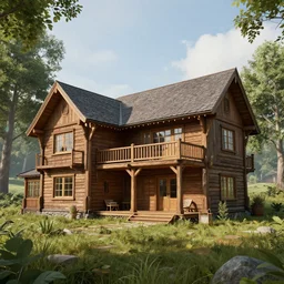 Peaceful wooden mansion, unreal engine 5 tech demo, Asher Duran
