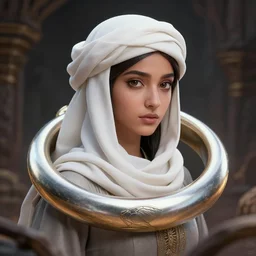 elden ring character, young female nomad in a ceremonial head wrap surrounded by violent magical energy. volumetric lighting, masterpiece, sharp focus by leesha hannigan, ross tran, kai carpenter.