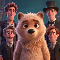 Lofi portrait with a furry creature, Pixar style by Joe Fenton and Stanley Artgerm and Tom Bagshaw and Tim Burton