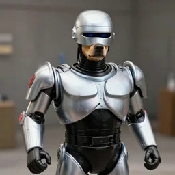 dog robocop, photo, detailed, 4k