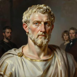 hyper realistic painting portrait of caesar augustus by stjepan sejic, norman rockwell, roberto ferri and ruan jia, john william waterhouse, godward, david kassan, beksinski, hr giger