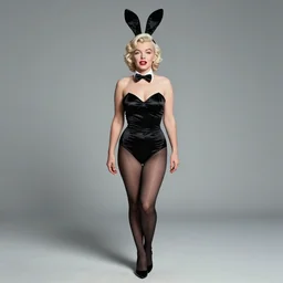 highly detailed portrait of marilyn monroe, bunny ears headband playboy, playboy bunny costume, velvet stockings, fullbody, in the walking dead, stephen bliss, unreal engine, fantasy art by greg rutkowski, loish, rhads, ferdinand knab, makoto shinkai and lois van baarle, ilya kuvshinov, rossdraws, tom bagshaw, global illumination, radiant