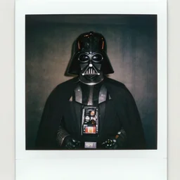 polaroid photo of darth vader