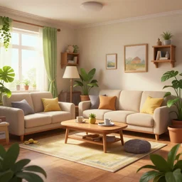 living room of a hoarder, digital fantasy art, trending on artstation, unreal engine, overgrown with monstera, grass, sand, sun rays, fountain, small stream