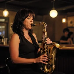 a woman in a jazz bar