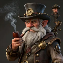 A gnomish professor smoking a wooden pipe, visualartzi, anime, steampunk, portrait, concept art by Karla Ortiz, James Paick, Charlie Bowater, Krenz Cushart, highly detailed, ultra detailed, ultra realistic, trending on artstation, cgstudio