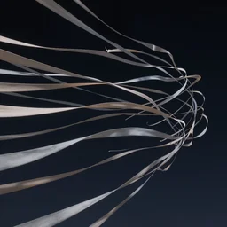 twisted ribbons of many universes, cut into thin strips of fabric, unravel in strong winds across a dark night sky, unreal engine