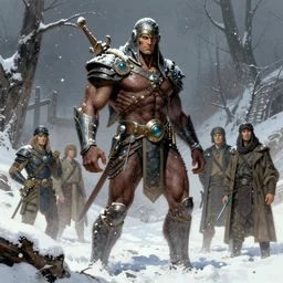 ancient being, snow, winter, by tim hildebrandt, wayne barlowe, bruce pennington, donato giancola, 8 k