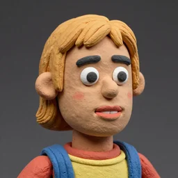 real he-man masters of the universe!! clay! close detailed sculpted head , style: claymation puppet kids clay , by guldies