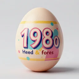 a beautiful egg with a 1 9 8 0 s beauty magazine illustration type face, chrometype