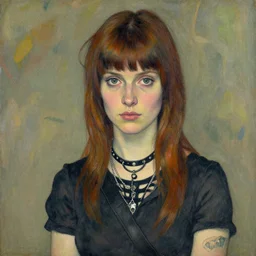a portrait of a pretty sewer punk young lady by alfred kubin