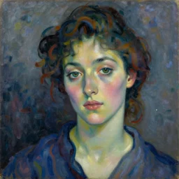 a painting of a woman portrait, fauvism