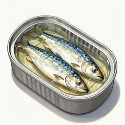 sardine in a can, by gyotaku