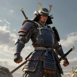 supersonic samurai, medium shot, digital art, illustration, octane render unreal engine, highly detailed, cinematic lighting,