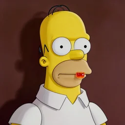 homer simpson, blasted in the face with jello