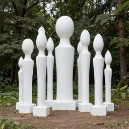 a pyschonautistic paranormal Installation Art in front of a forest