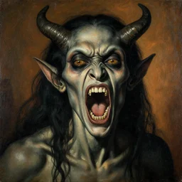 long faced demonic entity screaming, portrait by Zdzisław Beksiński