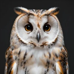 beautiful macro picture of a long - eared owl, studio lighting, 4 k, digital art, wildlife photography
