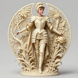 ivory carved mage audrey hepburn with braided hair wearing ivory carved bone armor, plants, intricate, elegant, highly detailed, digital painting, artstaion, full body action concept art, smooth, sharp, focus, illustration, art by artgerm, alphonse mucha, ilya kuvshinov
