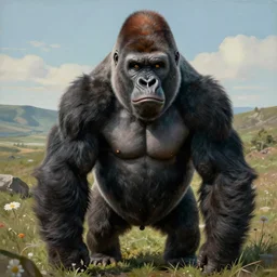 walter white from breaking bad as a gorilla, 4 k, hyper realistic, dslr, high resolution, landscape, beautiful, painting