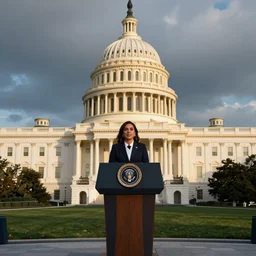 47th president of the United States, Alexandria Ocasio-Cortez, getting sworn in at Capital Hill