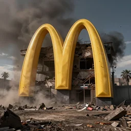 mcdonald's getting nuked photo realistic