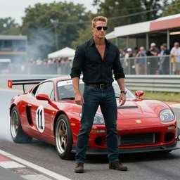 a photorealistic image of the last race of dominic toretto