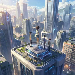 rooftop view of a futuristic city, behance hd by jesper ejsing, by rhads, makoto shinkai and lois van baarle, ilya kuvshinov, rossdraws global illumination