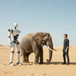 🐘 as 🤖 as 👽 as 🐳, desert photography, by greg rutkowski and edgar maxence