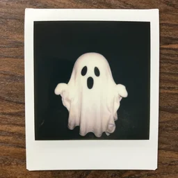 cute ghost caught on Polaroid