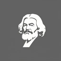 minimalist logo icon for communist karl marx, victo ngai, kilian eng, lois van baarle, behance, beeple, artstation