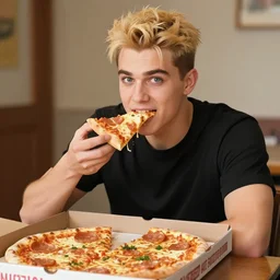 Mark Grayson from Invincible eating Pizza