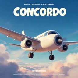 poster for a film animation called concordo airplane, 8 k, hd, art by craig mullins