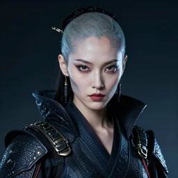 ultra high resolution kodakchrome portrait of a female alien cyberpunk samurai