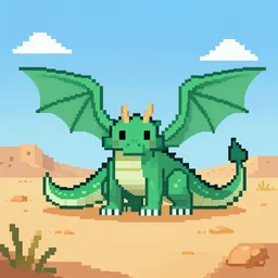 dragon in a desert, pixel art, artstation, simple