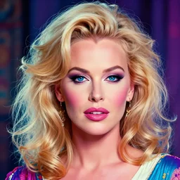 A psychedelic portrait of Pamela Anderson, vibrant color scheme, highly detailed, in the style of romanticism, cinematic, artstation, Kevin Taylor