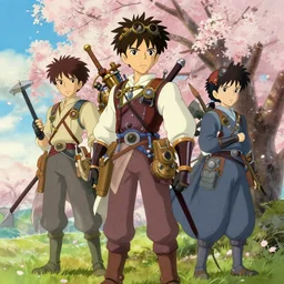 wuxia, steampunk, cherry blossom, in the style of studio ghibli, j. c. leyendecker, greg rutkowski, artem