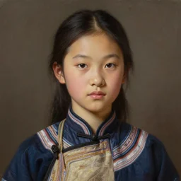 portrait of a beautiful teen tai ethnic southern china, closeup portrait, historical, ethnic group, traditional costume, elegant, loin cloth, highly detailed, oil painting, artstation, concept art, matte, sharp focus, illustration, hearthstone, art by earl norem