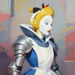 greg manchess portrait painting of partially armored white queen from alice in wonderland as overwatch character, medium shot, asymmetrical, profile picture, organic painting, sunny day, matte painting, bold shapes, hard edges, street art, trending on artstation, by huang guangjian, gil elvgren, ruan jia, randy vargas, greg rutkowski