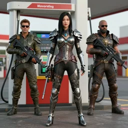 a chinese woman at a gas station, 3 d models, metal gear solid, morrowind, portrait, street photography, by mario testino, davide sorrenti, jemal shabazz