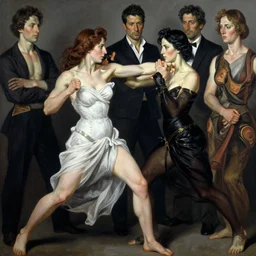 highly detailed photography of a strong women fighting, sharp focus, dramatic scene, aesthetic, dynamic lighting, elegant, harmony, masterpiece, by jenny saville, by ben aronson, by james jean, by roberto ferri, by jeremy mann, by lucian freud, by kent williams, high quality