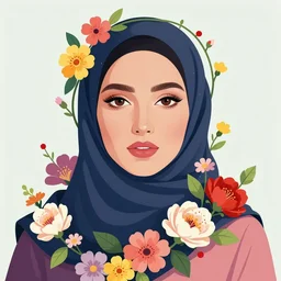 colourful vfx art - portrait of arab woman wrapped in flowers & vines, art by hsiao - ron cheng & james jean - presented as magazine collage, volumetric light, colourful, sharp, detailed, digital painting, illustration, illustration, highly detailed, intricate detail, unreal engine, octae render, pinterest, behance, art station,
