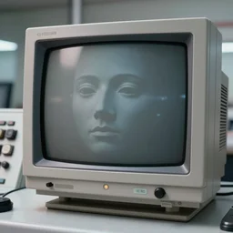 a lifelife face of a ships computer on a control panel, old fashioned crt monitor, photo realistic, hyper detailed, trending on artstation, unreal engine 5, octane render, 8 k