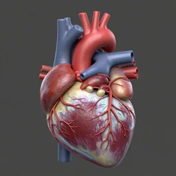 highly detailed, anatomically accurate, 3D model of a human heart
