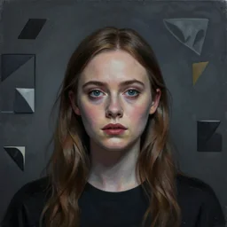 Elle Fanning in The Shining picture by Sachin Teng, asymmetrical, dark vibes, Realistic Painting , Organic painting, Matte Painting, geometric shapes, hard edges, graffiti, street art:2 by Sachin Teng:4