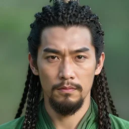 highly detailed close up portrait of an earthbender king, long braids, short beard, green clothes, in the style of the last airbender, cinematic lightning, bright colors, intricate, masterpiece, photorealistic, hiperrealistic, sharp focus, high contrast, artstation hq, deviantart trending, 8 k uhd, unreal engine 5, unity engine, post production
