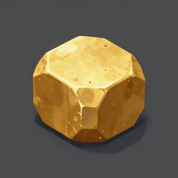 gold ore chunk as an game asset 2 d, high detail, painted