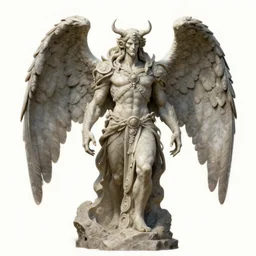a detailed full body portrait of vozun in stone with wings, by greg rutkowski and justin gerard, digital art, monstrous, art nouveau, baroque style, realistic painting, very detailed, fantasy, dnd, character design, trending on artstation