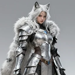 warrior, fur - lined wolf armor!!! beautiful and gorgeous white hair female!! monster hunter!! character concept art, sharp focus, octane render! unreal engine 5! highly rendered!! trending on artstation!! detailed linework!! illustration by artgerm, wlop, and chie yoshii